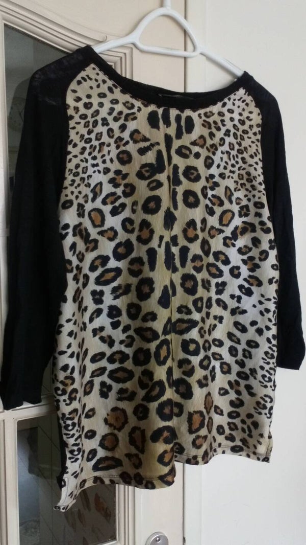 Shirt Zara panterprint, maat L