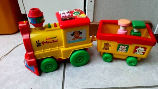 Trein met wagon en 3 figuurtjes