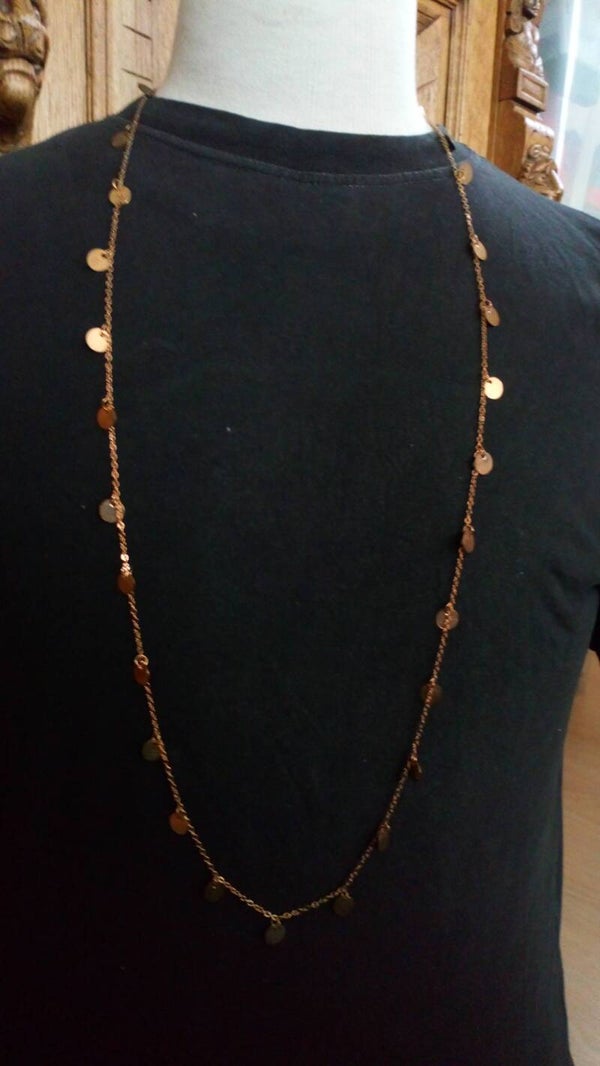 Ketting goudkleurig met metalen rondjes