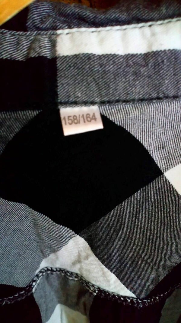 Overhamd Zeeman zwart / wit maat 158 / 164