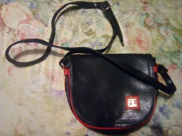 Schoudertas PE Florance, donkerblauw met rood