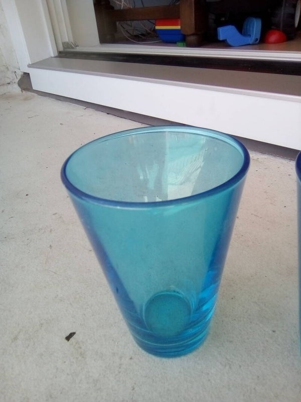 Vaas glas blauw