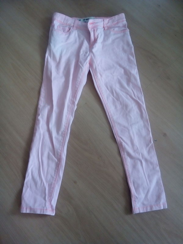 Jeans roze skinny, maat 128