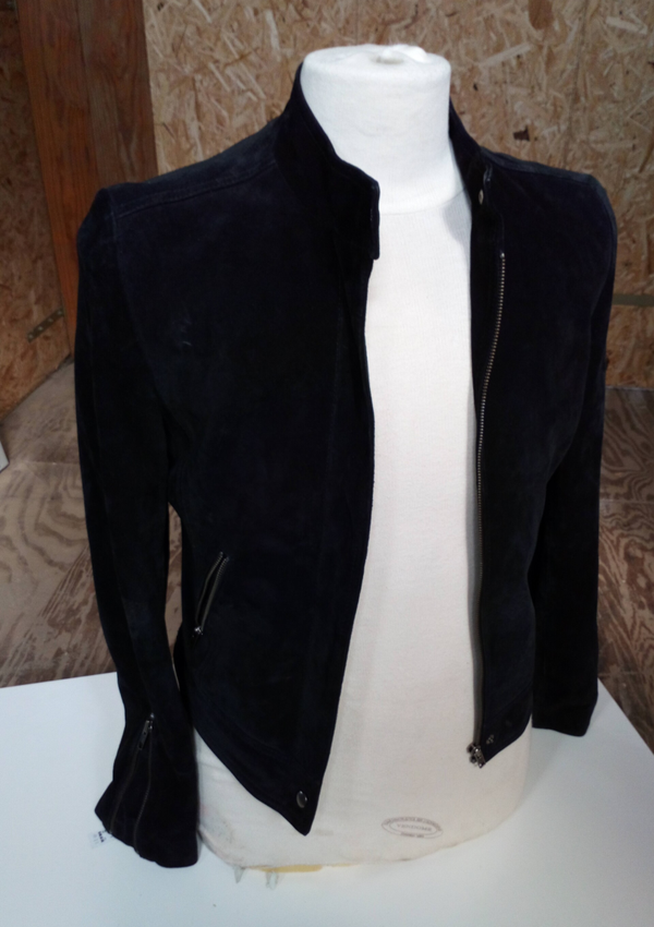 Jas zwarte suède Bijenkorf, maat 38
