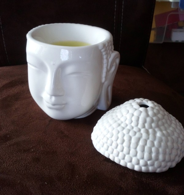 Scentchips brander buddha kop wit / Waxbrander