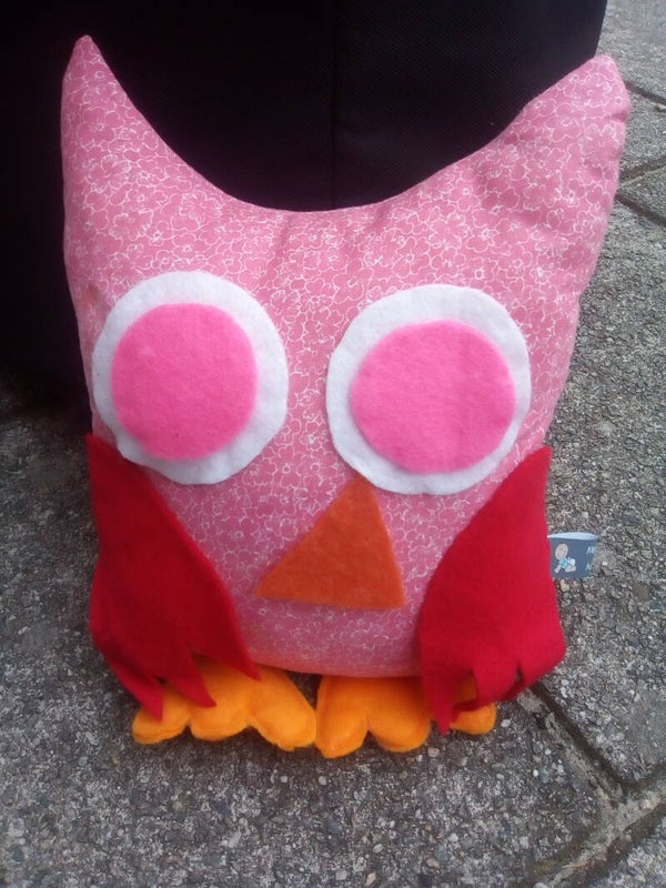 Kussen uil, roze "Kleine wonderen handgemaakt"