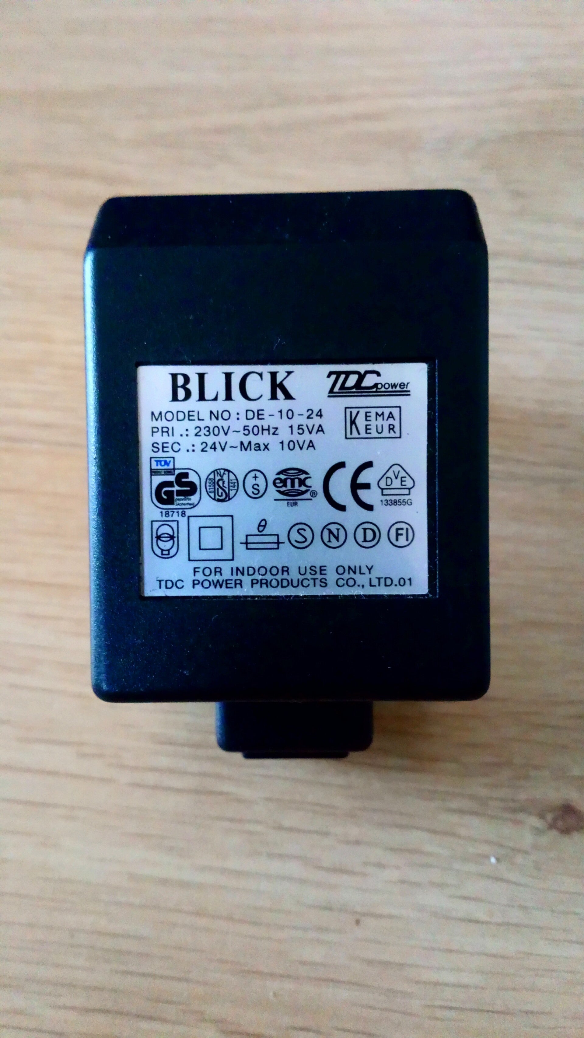 Adapter originele voeding Blick DE-10-24 Output: 24V-10VA