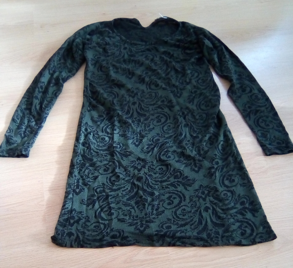 Positiekleding jurk lange mouw groen, maat M