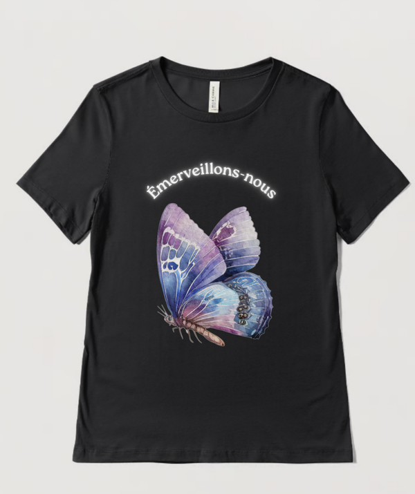 Tee-shirt Émerveille-Toi Papillon multicolor de côté