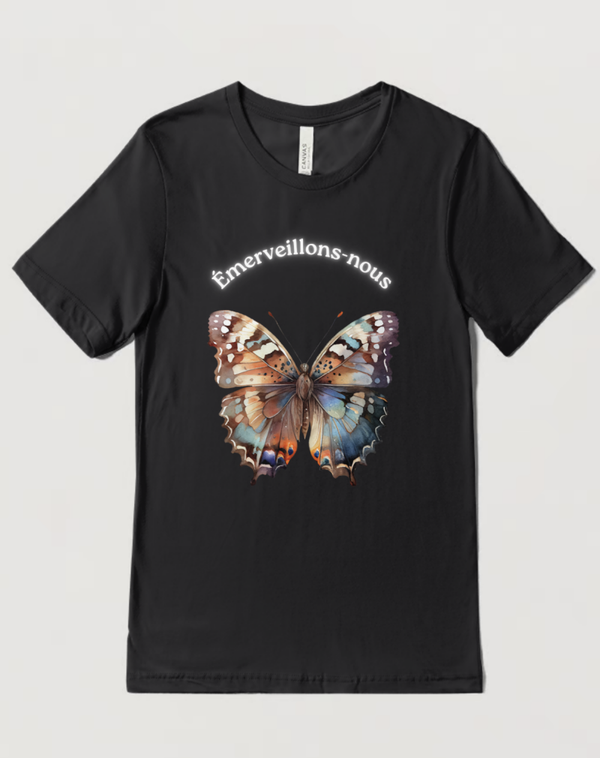 Tee-shirt Émerveille-Toi Papillon arc-en-ciel