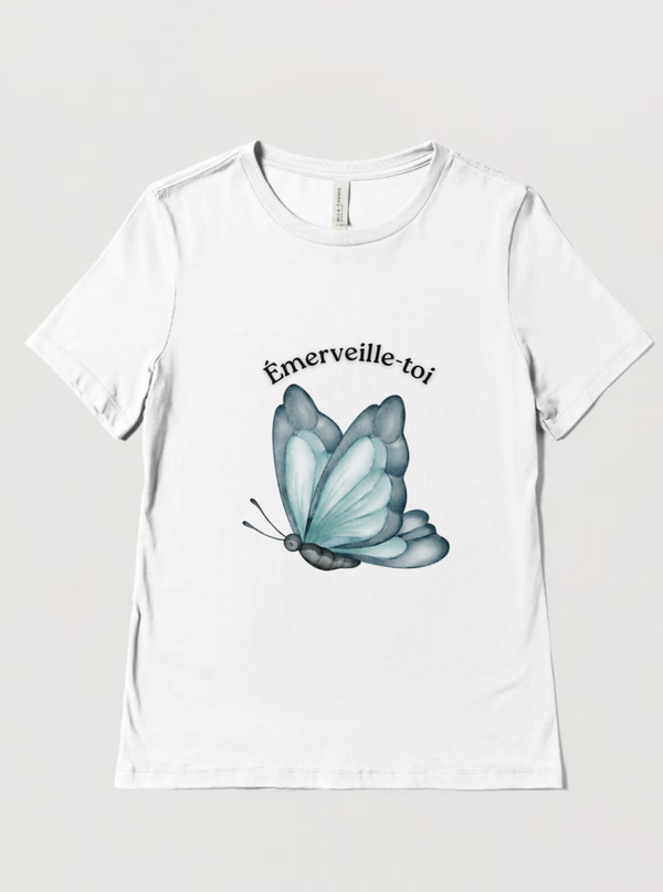 Tee-shirt Émerveille-Toi Papillon bleu