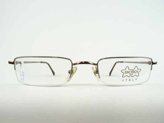 Leichte filigrane Herrenfassung halbrandlos Metallgestell Brillen Marke Luxottica Gr. S 129mm ES3085