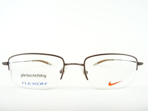 Nike Brille Flexon braune elastische Herrenfassung ohne Unterrand Brillengestelle flexibel Breite 150mm EB1148