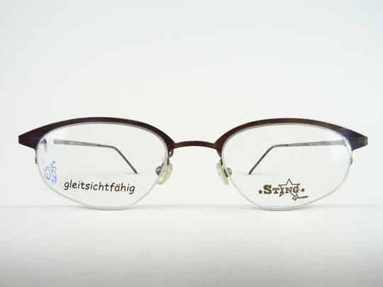 Sting Brille zierliches Brillengestell für Damen kleine Brille ohne unteren Rahmen lila schimmernd Gr. S 129mm ES3094
