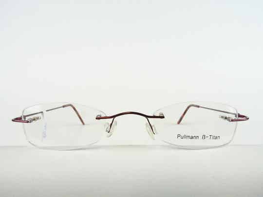 Randlose Brille rote Damenbrillen Beta-Titan leicht nickelfreie Brillengestelle Gr. S 129mm ES3036