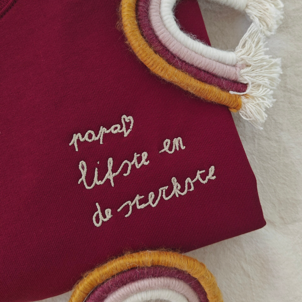 Trui met eigen handschrift