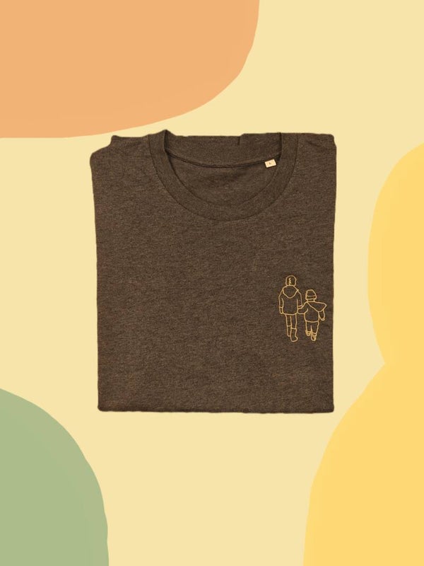 T-shirt met lijntekening van een foto