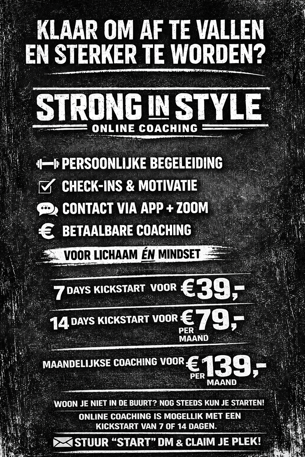 BINNENKORT Strong in Style ONLINE COACHING vanaf 39.-