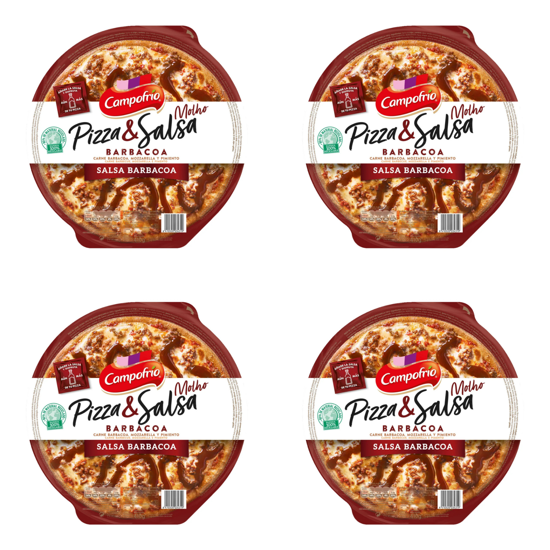 Pizza fresca Campofrío Barbacoa 410 g – Pack refrigerado (2 o 4 unidades)