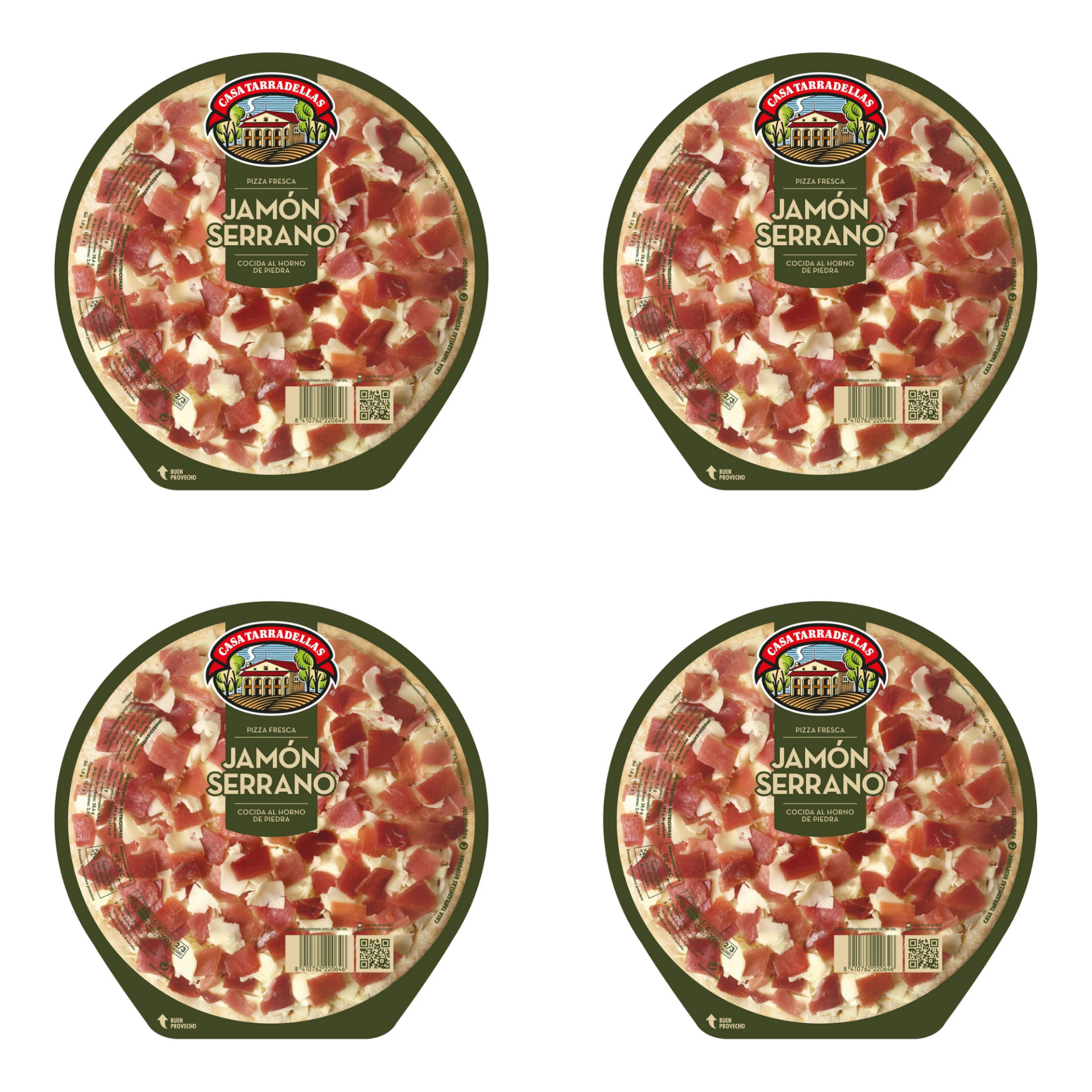 Pizza fresca Casa Tarradellas Jamón Serrano 390 g – Pack refrigerado (2 o 4 unidades)