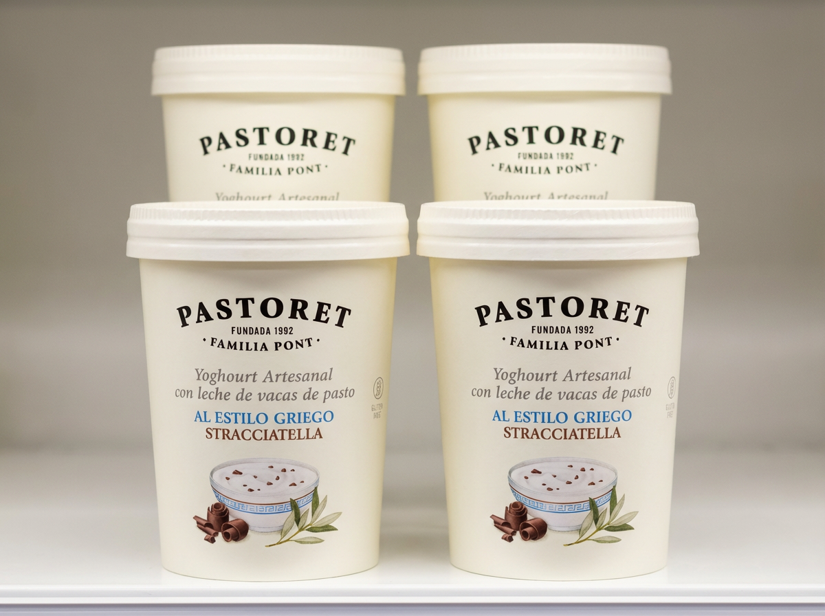 PASTORET Pack 4 Yogures estilo griego con stracciatella 500 g