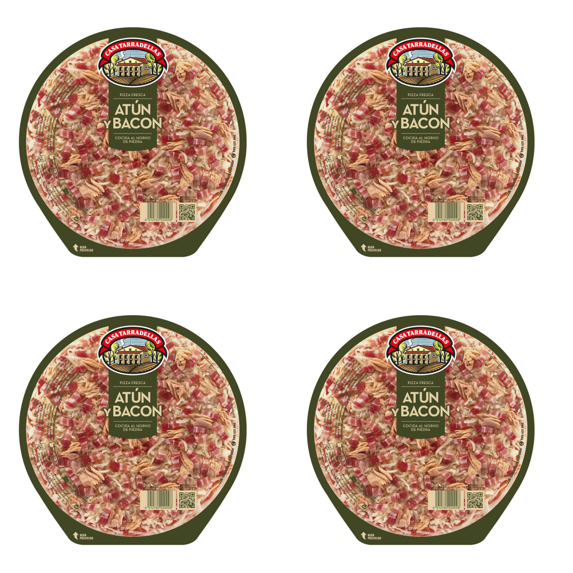 Pizza fresca Casa Tarradellas Atún y Bacon 405 g – Pack refrigerado (2 o 4 unidades)