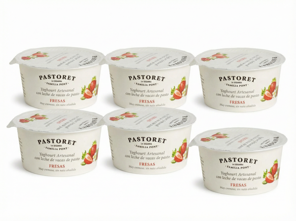 PASTORET Pack 6 Yogures artesanales cremosos de Fresa 125 g