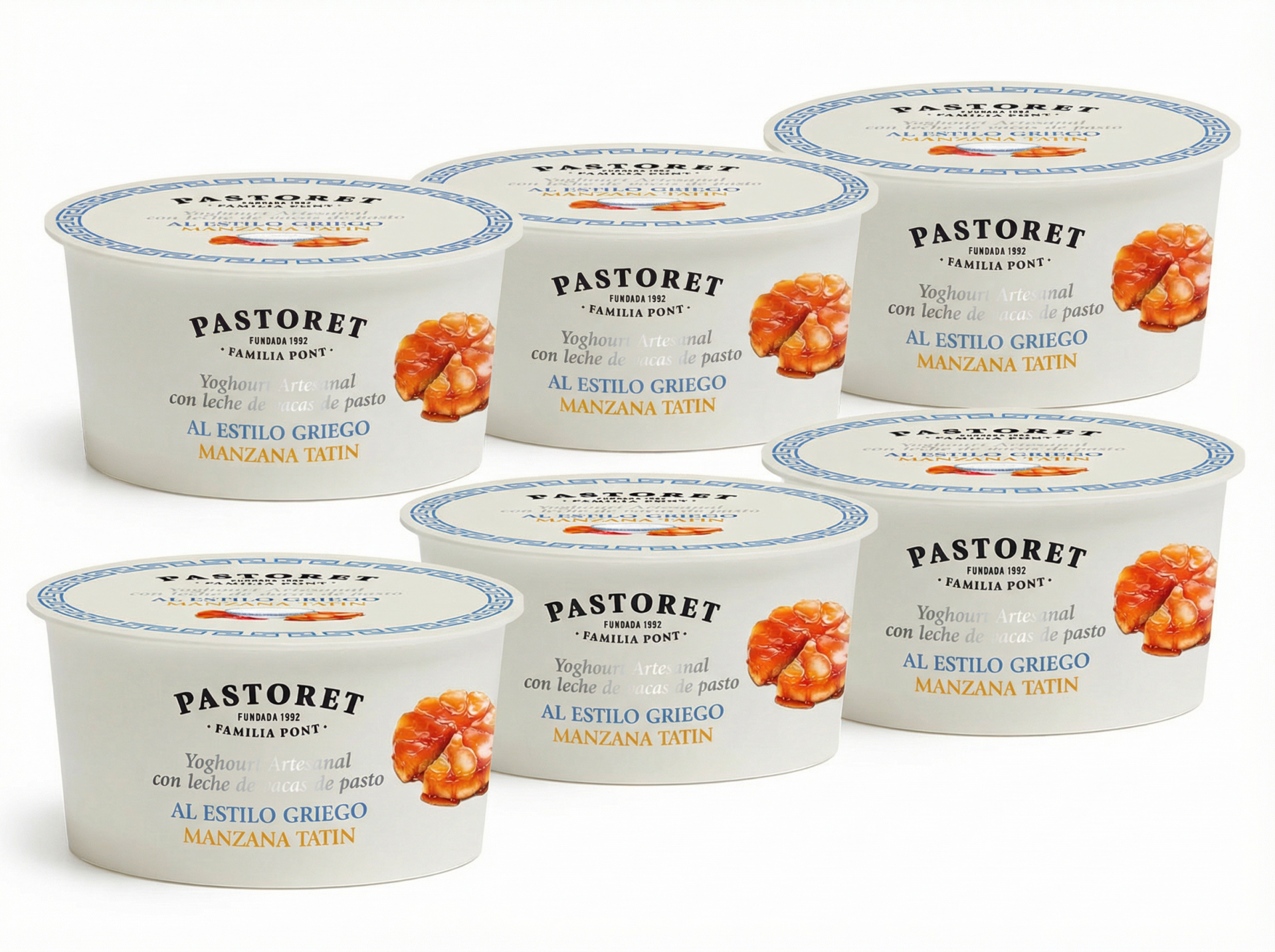 PASTORET Pack 6 Yogures estilo griego con tatín de manzana artesanales