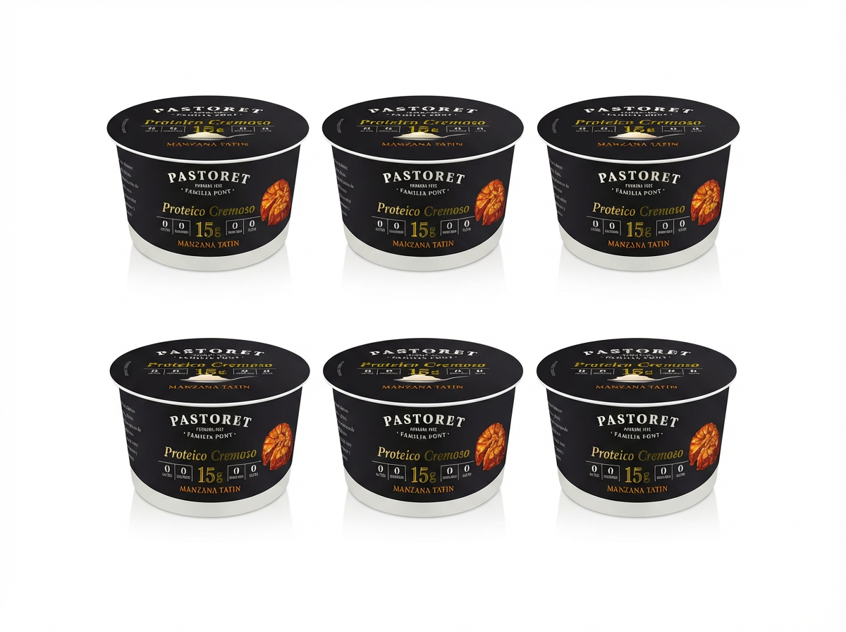 PASTORET Pack 6 Yogures proteicos cremosos 0% materia grasa de tatín de manzana 170 g