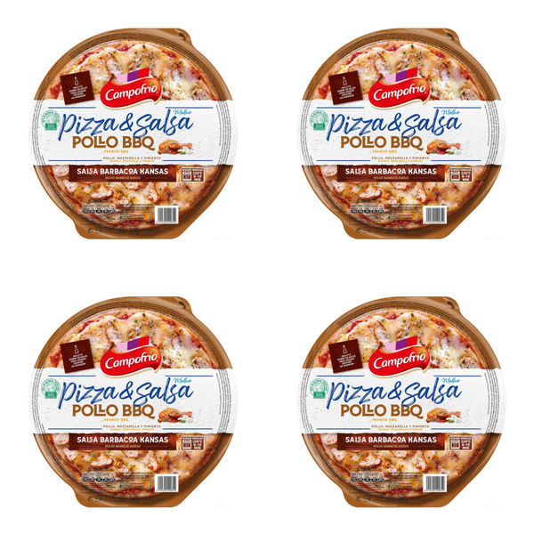 Pizza fresca Campofrío Pollo BBQ 400 g – Pack refrigerado (2 o 4 unidades)