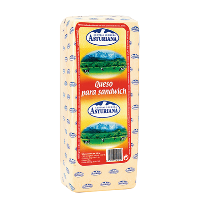 Central Lechera Asturiana Queso Barra para Sándwich 3 Kg. Aprox. – Queso refrigerado sin gluten