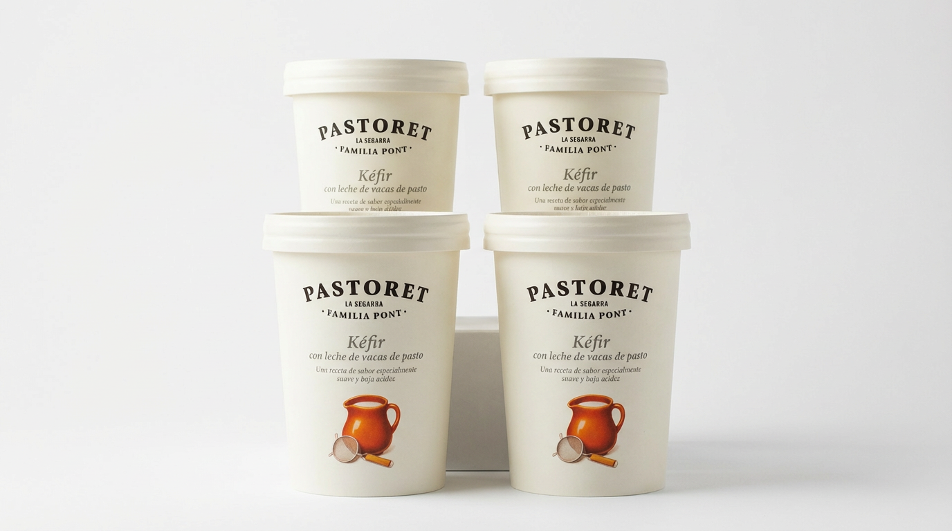 PASTORET Pack 4 Kéfir natural de leche de vaca de pasto 500 g