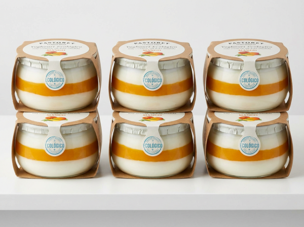 PASTORET Pack 6 Yogures ecológicos con mango 135 g