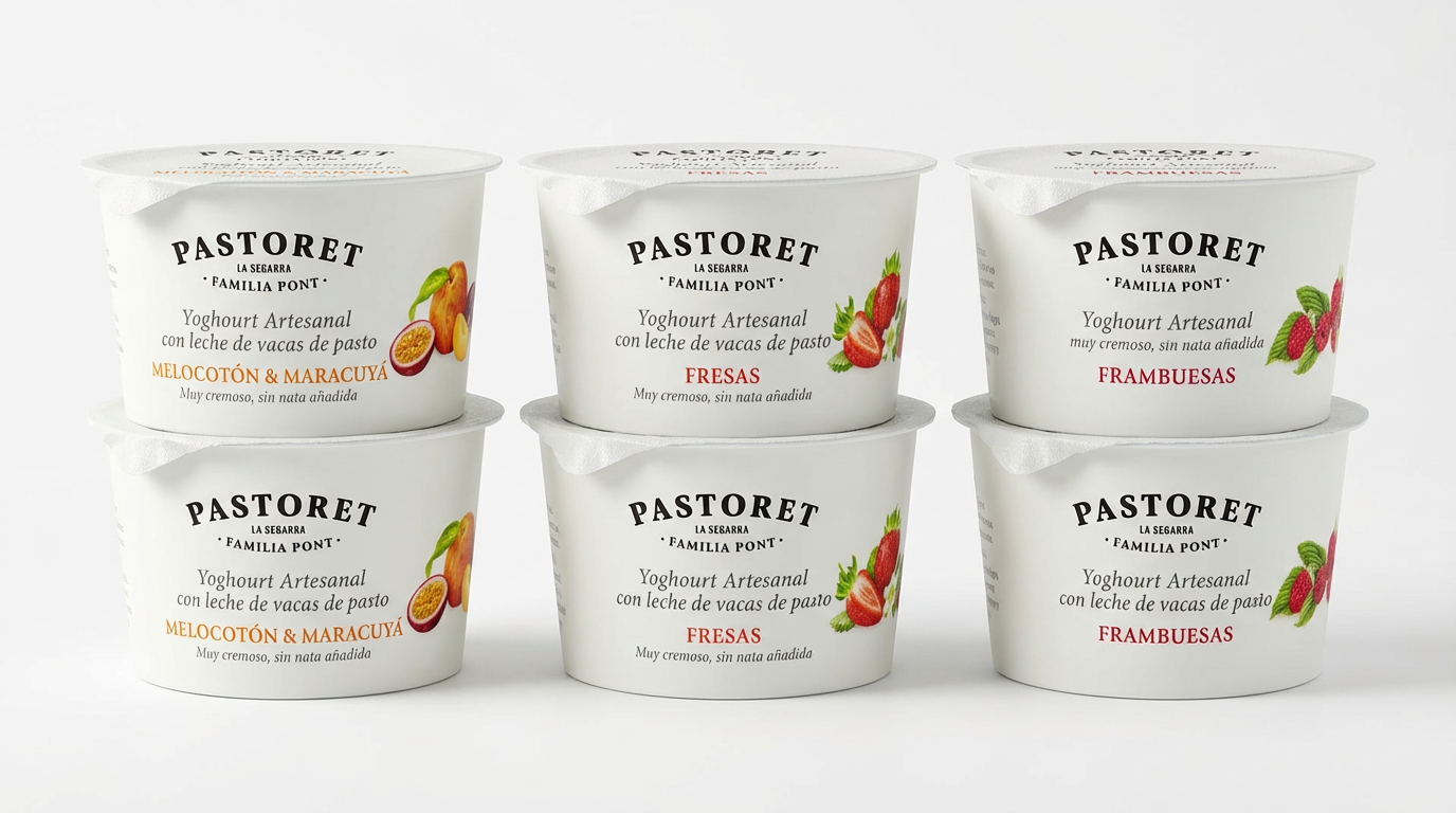 PASTORET Pack 6 Yogures artesanales cremosos – sabores variados 125 g