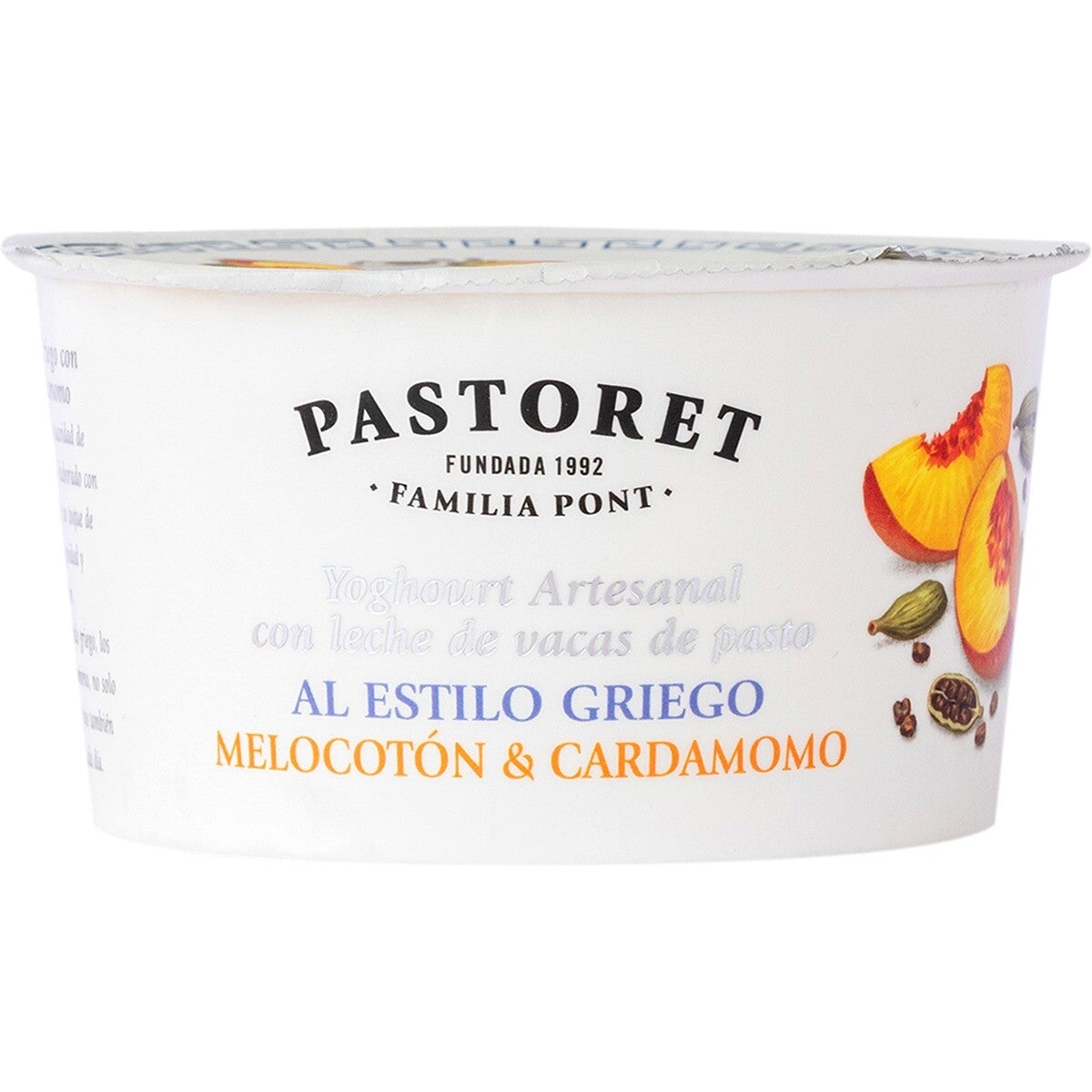 PASTORET Yogur azucarado estilo griego con melocotón y cardamomo 150 g
