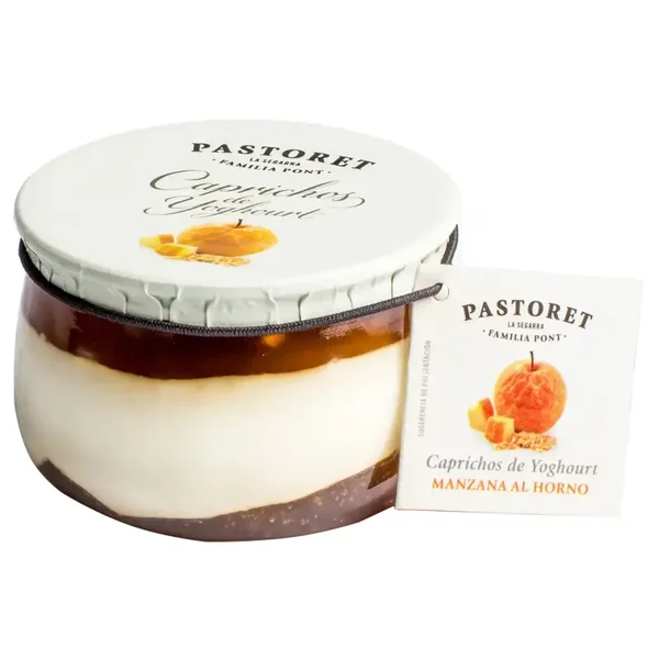 PASTORET Yogur griego cremoso natural azucarado con manzana al horno Caprichos de yogur 150 g