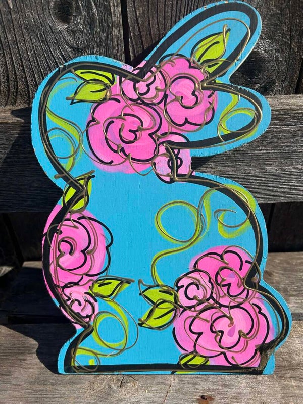 Blue Floral Bunny Mini