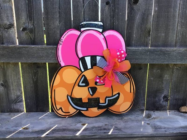 Pink And Orange Double Stack Pumpkin