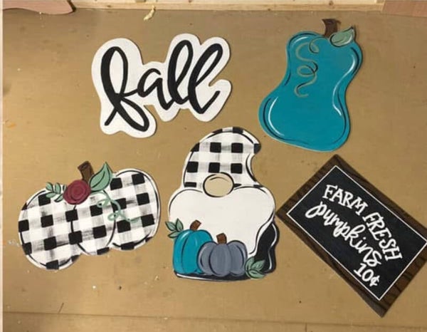 Fall Blue Door Swag Set