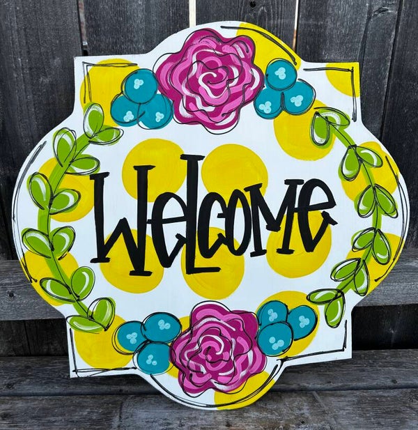 Bright Welcome Door Hanger