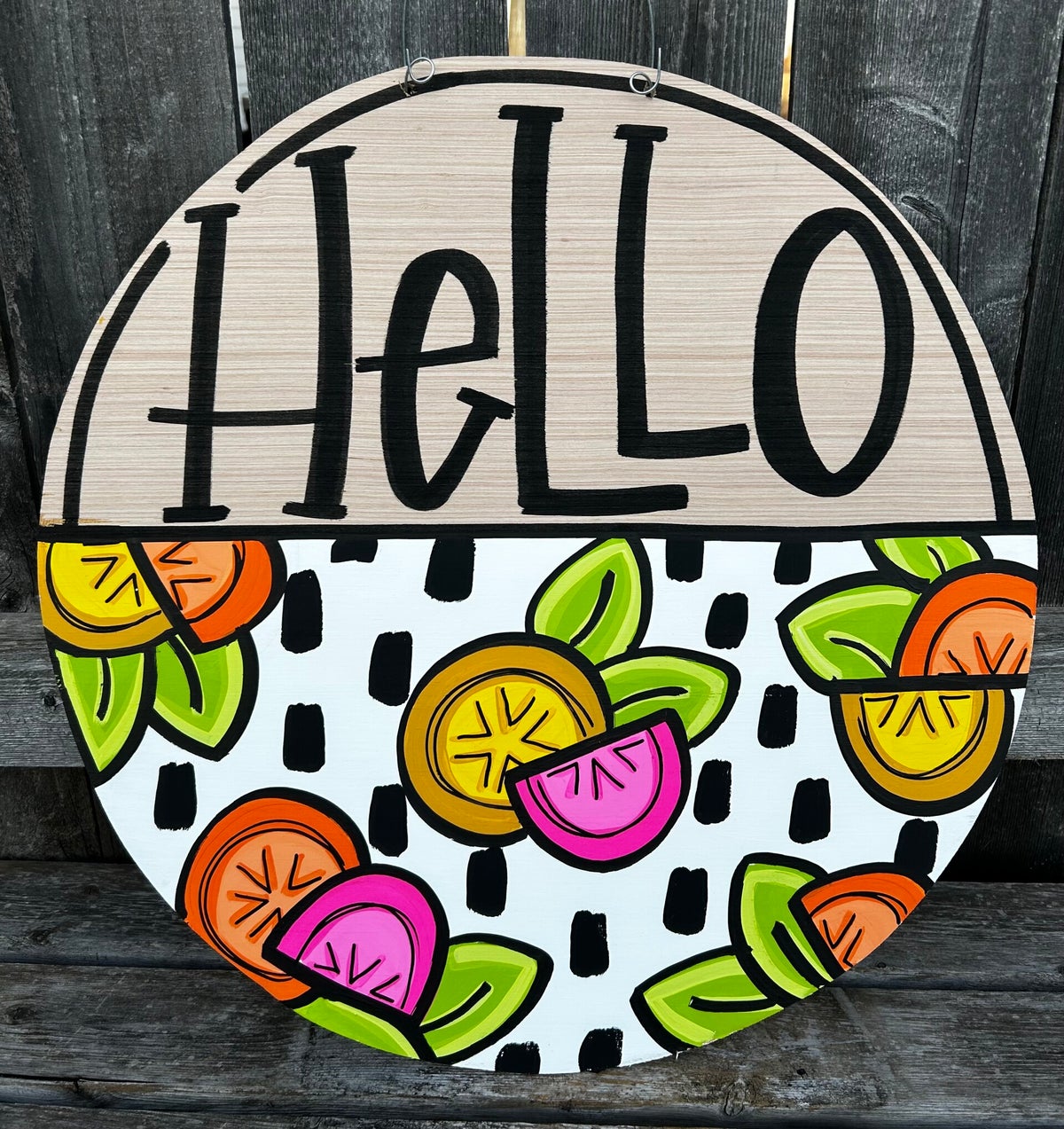 Hello Lemon Door Hanger | paintedbeautydesigns