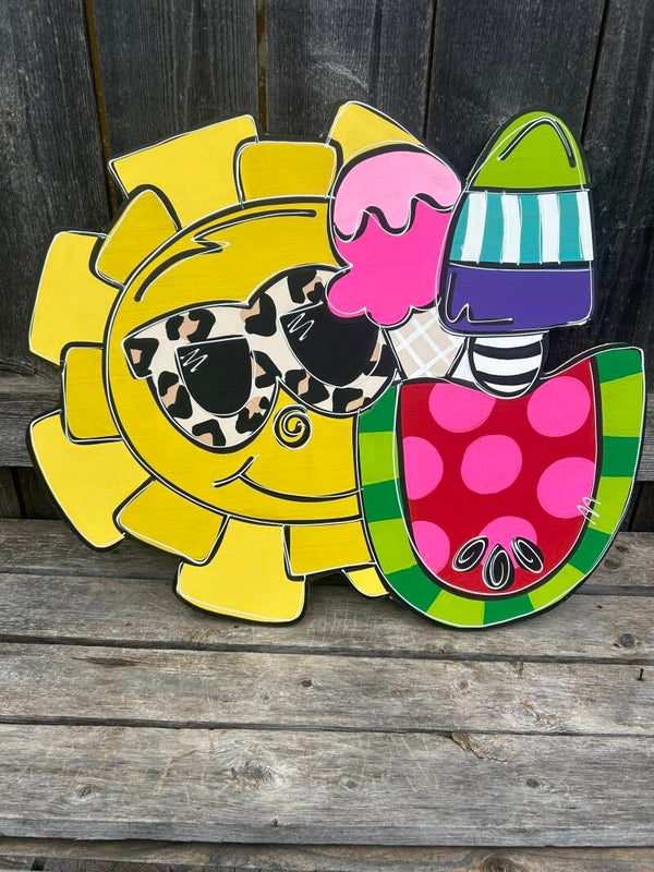 Sun and Melon Door Hanger
