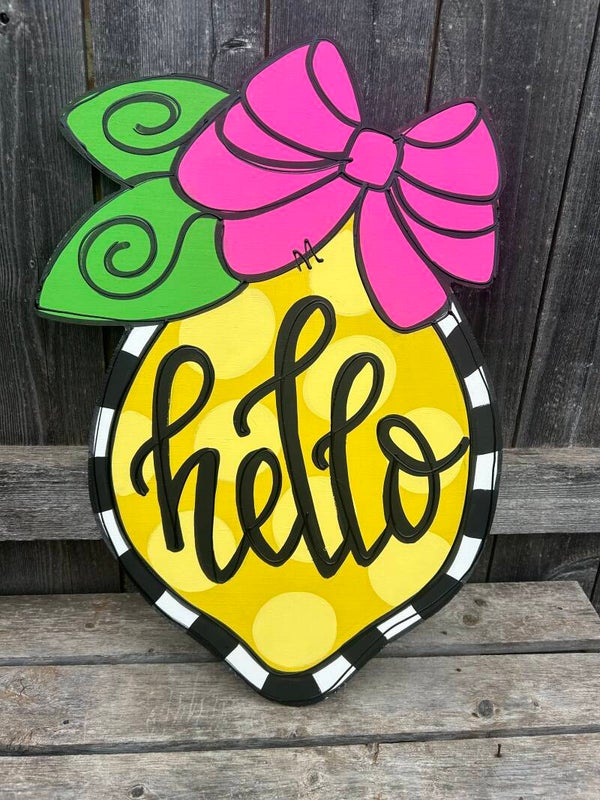 Lemon with bow Door Hanger