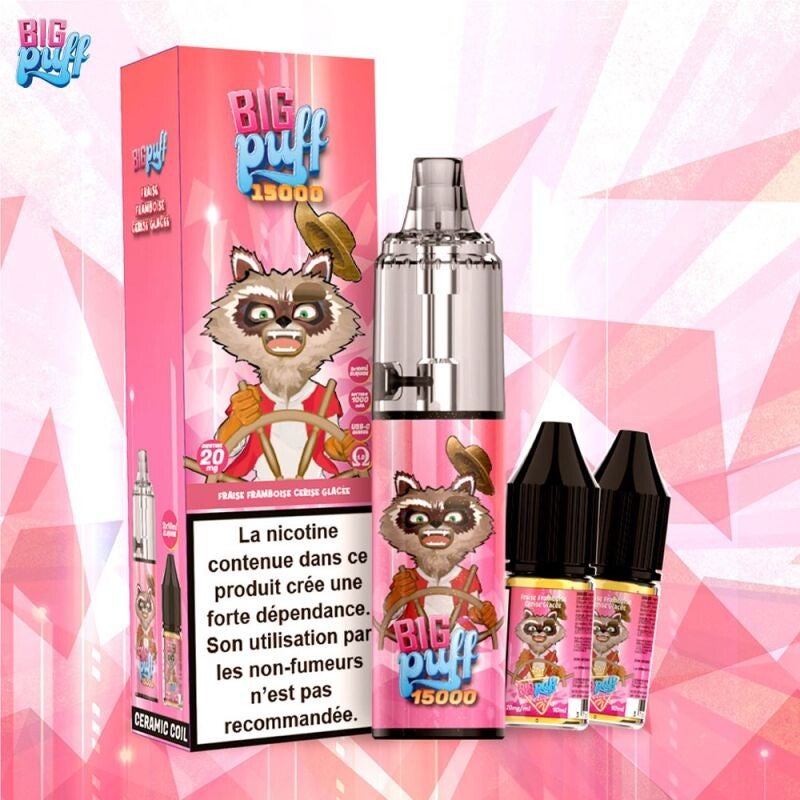Fraise Framboise Cerise Glacée 15000 puffs 2x10ml - Big Puff