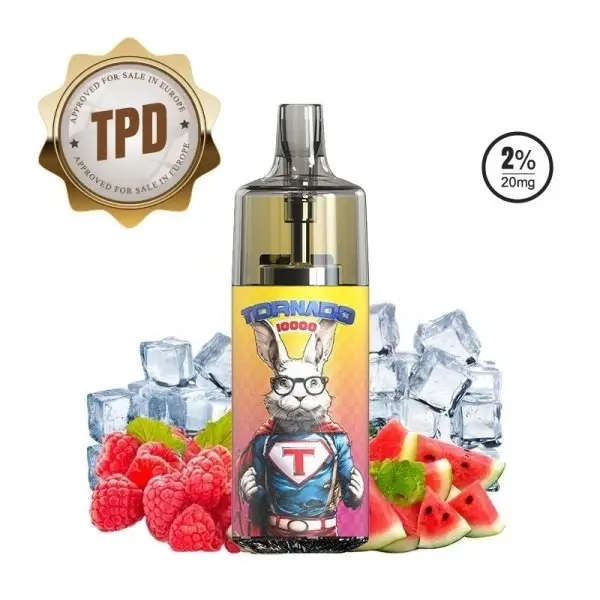 Puff Tornado 10000 TPD Europe Raspberry Watermelon Ice 10mg