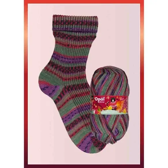 Opal Laub gefluster sokkenwol