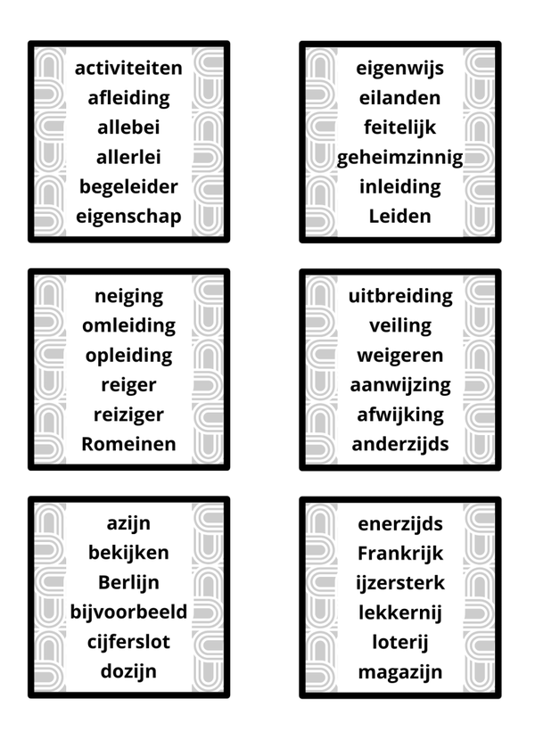 DICTEEKAARTJES spelling groep 7