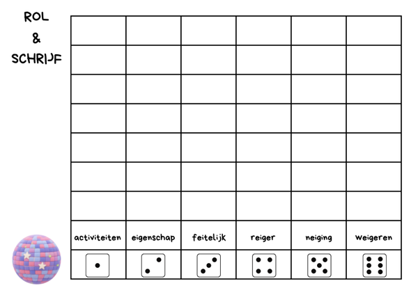 ROL EN SCHRIJF kaarten groep 7