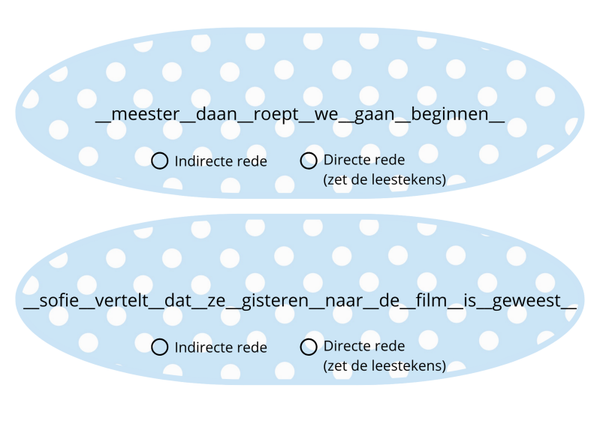 OEFENKAARTJES directe & indirecte rede