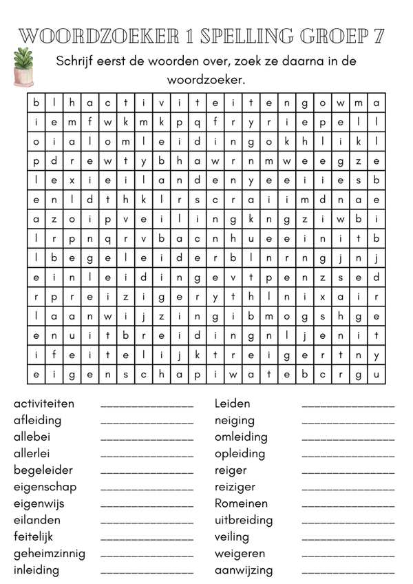 WOORDZOEKERS spelling groep 7